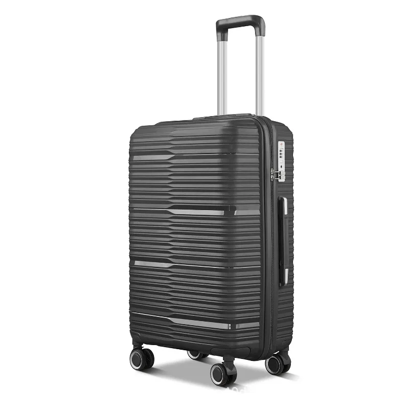 Universal wheel foreign trade travel box PP three piece set luggage 20 inch password boarding box 24 inch trademark pull rod