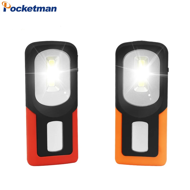 Portable COB Work Light USB Rechargeable Flashlight Outdoor Emergency Light Waterproof Torch with Hook Magnet 1 Pack
