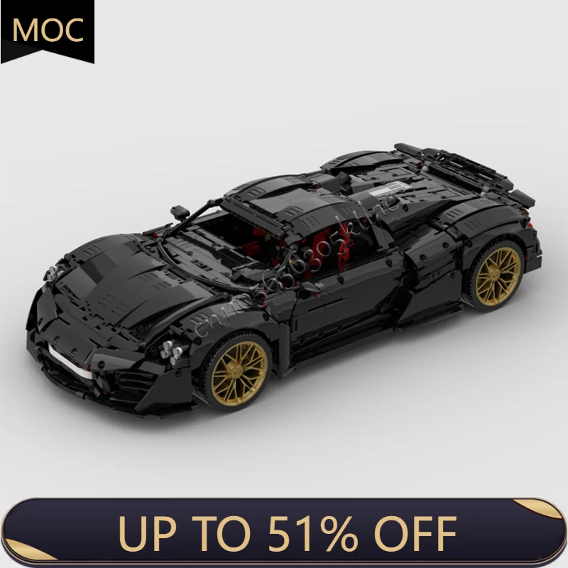 3981 PCS Moc Technology Racing Nero Supercar Modello Building Block Velocità Veicolo Mattoni Giocattoli Kid Adulto Compleanno Regali di Natale