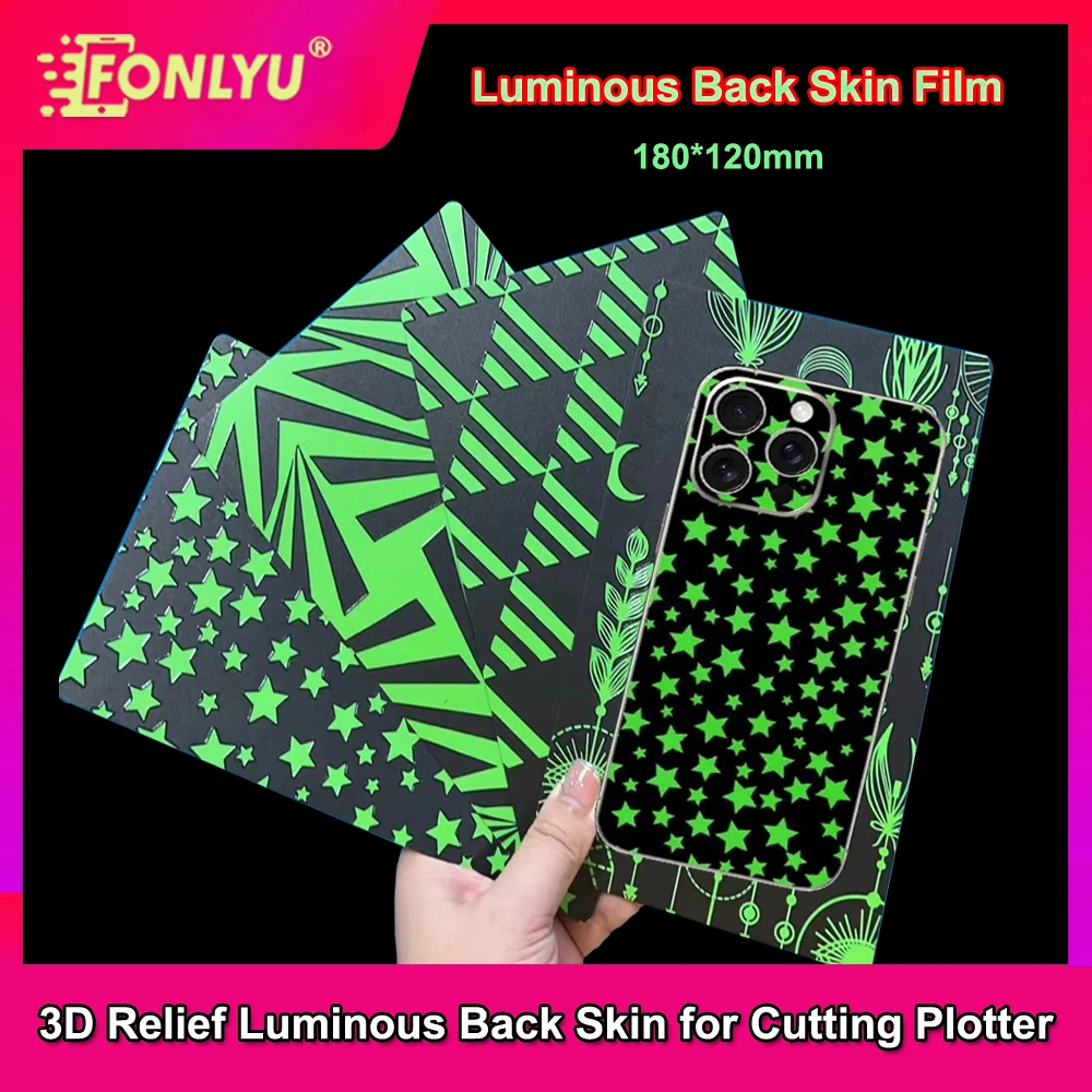 

FONLYU 50 шт. светящаяся флуоресцентная задняя кожа для iPhone 17 Pro Max защитная пленка для экрана машина для резки задние декоративные наклейки