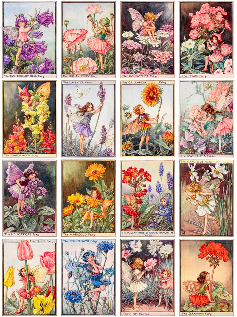 16Pcs/Pack Vintage Retro Garden Elf Fairy Sticker DIY Craft Scrapbooking Album Junk Journal Decorative Stickers