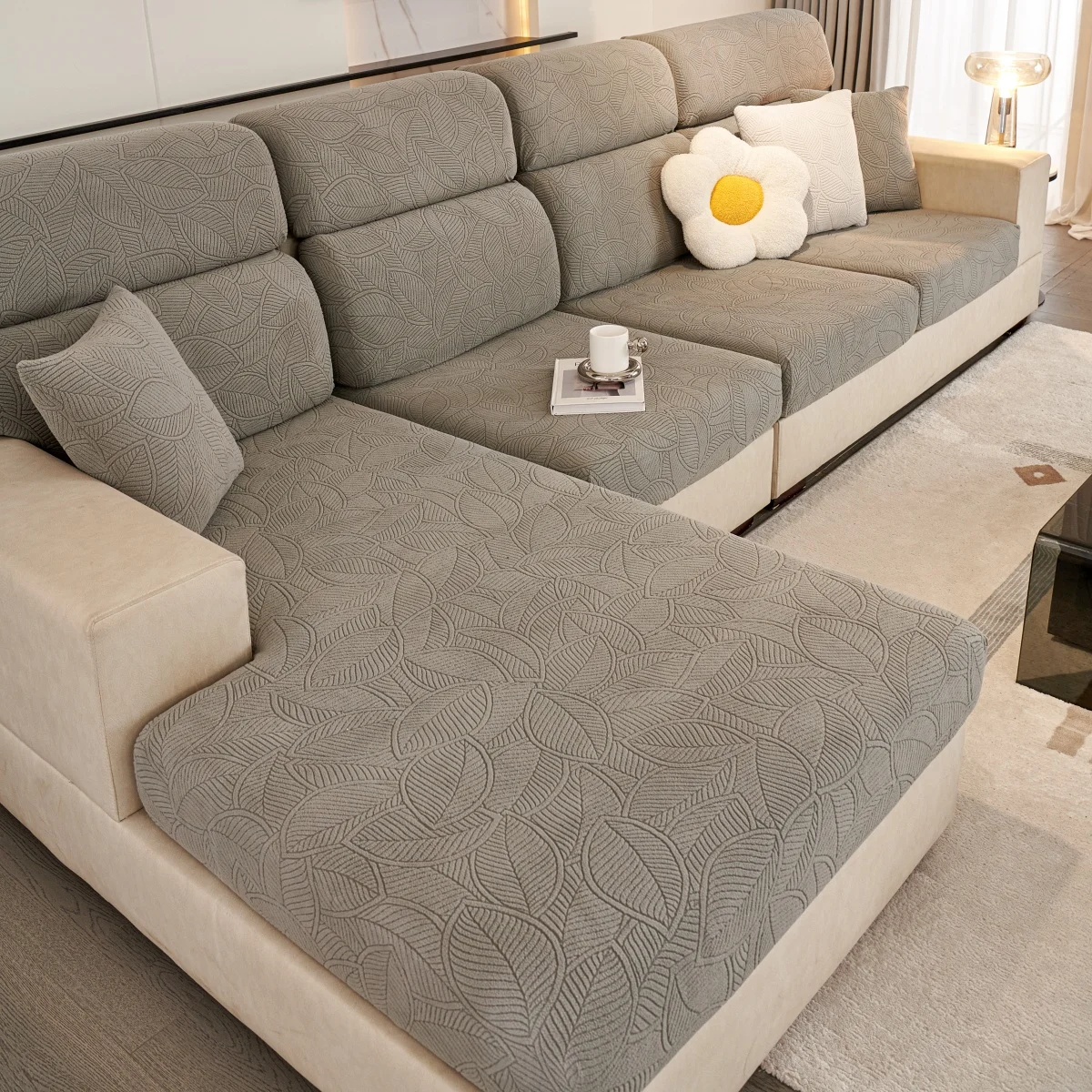 1PC Sofa Seat Cover Elastic Jacquard Slipcover Leaves Couch Cushion Covers Spandex Sofa Mattress Towel