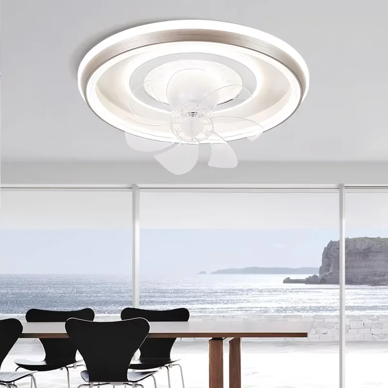360 Rotary 20 Modern Ceiling Fan DC Light Emitting Diode Light Remote Control Embedded 220V Copper 7 Blade Living Room Bedroom