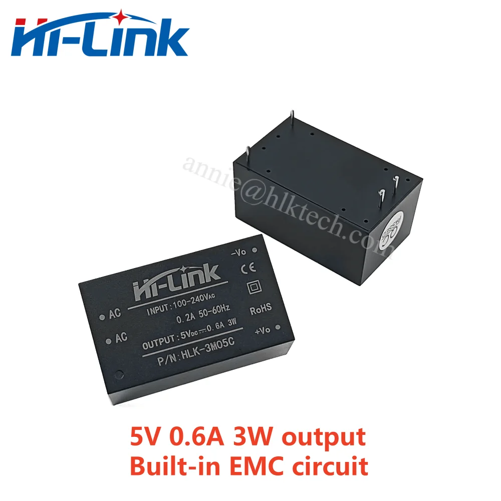 Hilink New 220V to 3.3V 5V 9V 12V 15V 24V 3W C Series AC DC Built-in EMC Circuit  Isolated Power Supply Module HLK-3M05C
