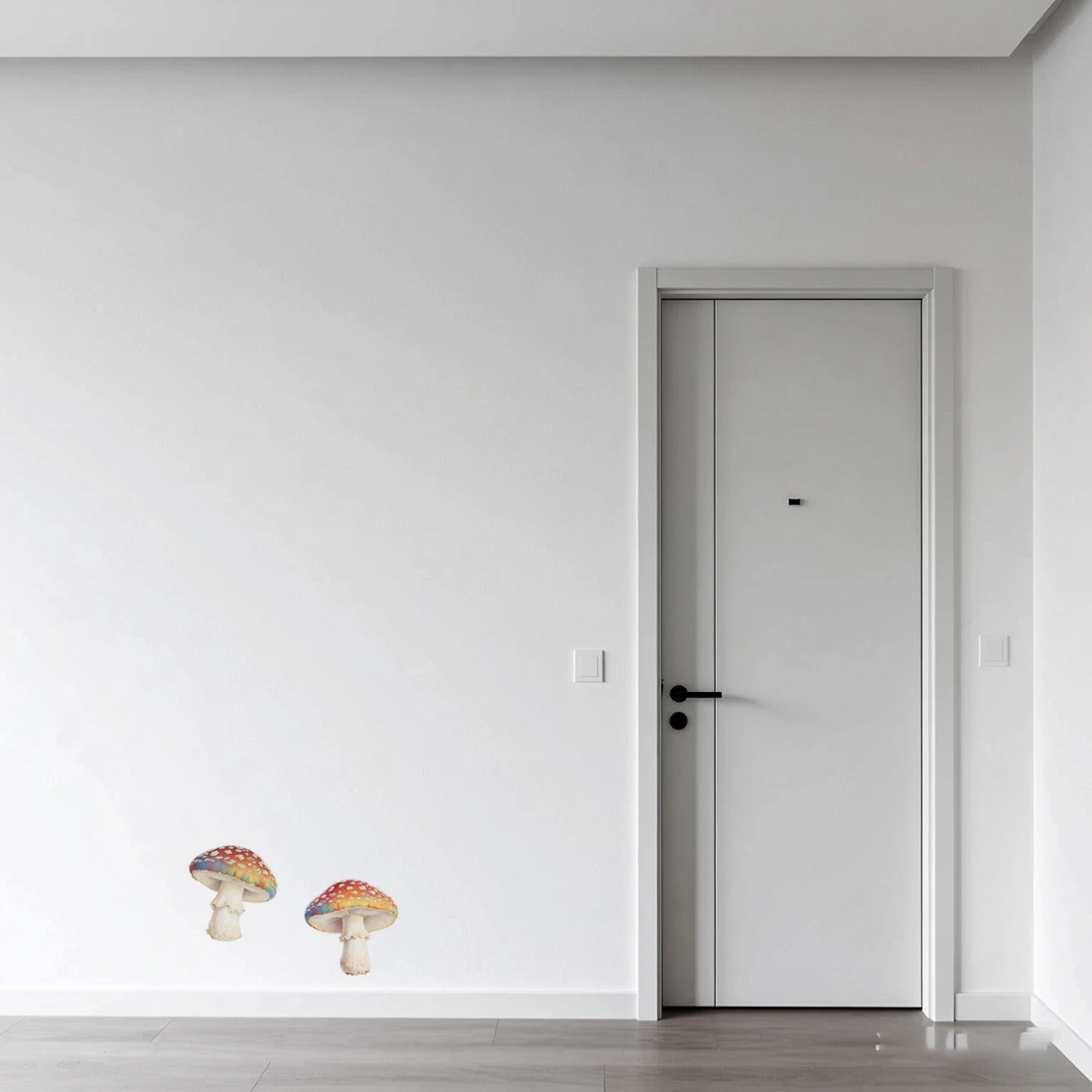 Three Ratels CEE169 Adorable Red-Capped Colorful Mushroom Cartoon Wall Decals for Home Decoration
