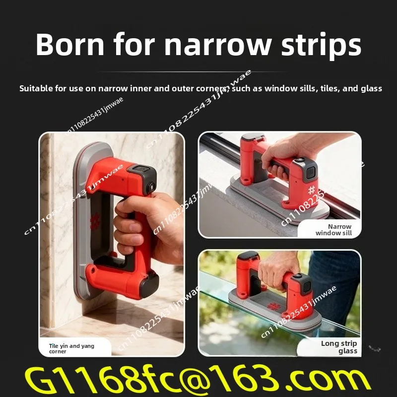 Compact Mini Narrow Electric Suction Cup with Auto Air Supplement - Rechargeable Tool for Tile/Glass Installation