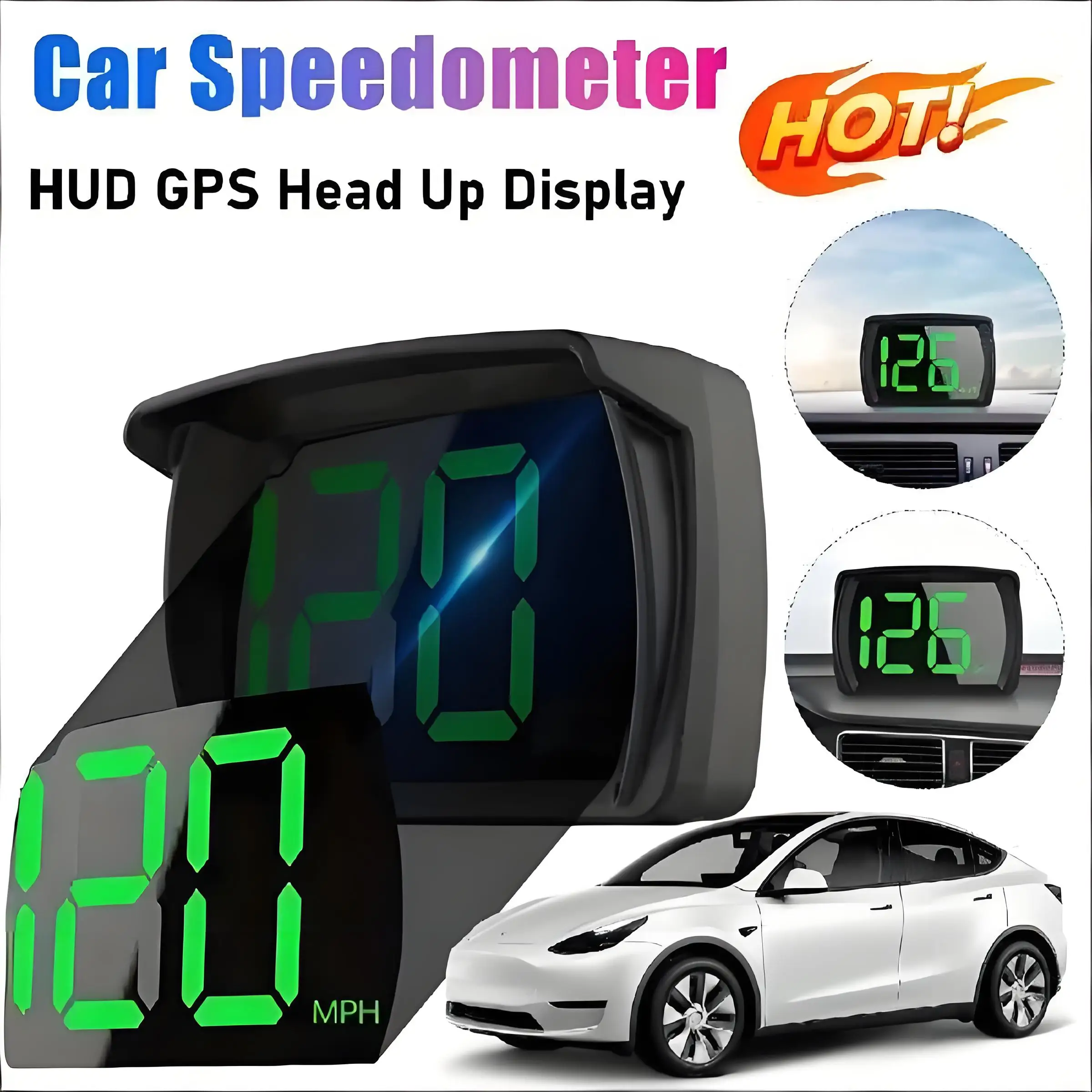 

HUD HeadUp Display Car Mounted Beidou GPS Speed USB Cable Power Supply Car Instrument Panel Speed High-definition Display Device