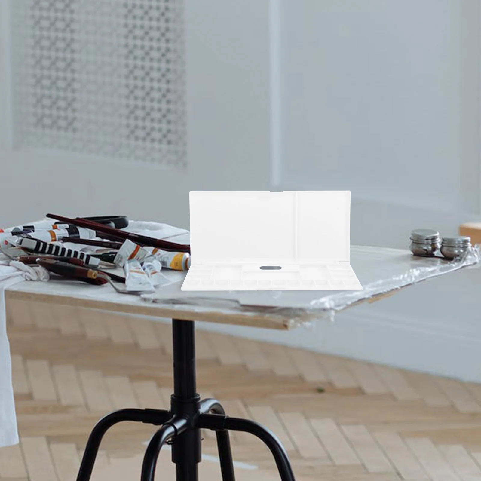 

Plastic Watercolor Mixing Box Reusable Empty Paint Tray For Artists Students Portable Pigment Holder Art Painting Box Case