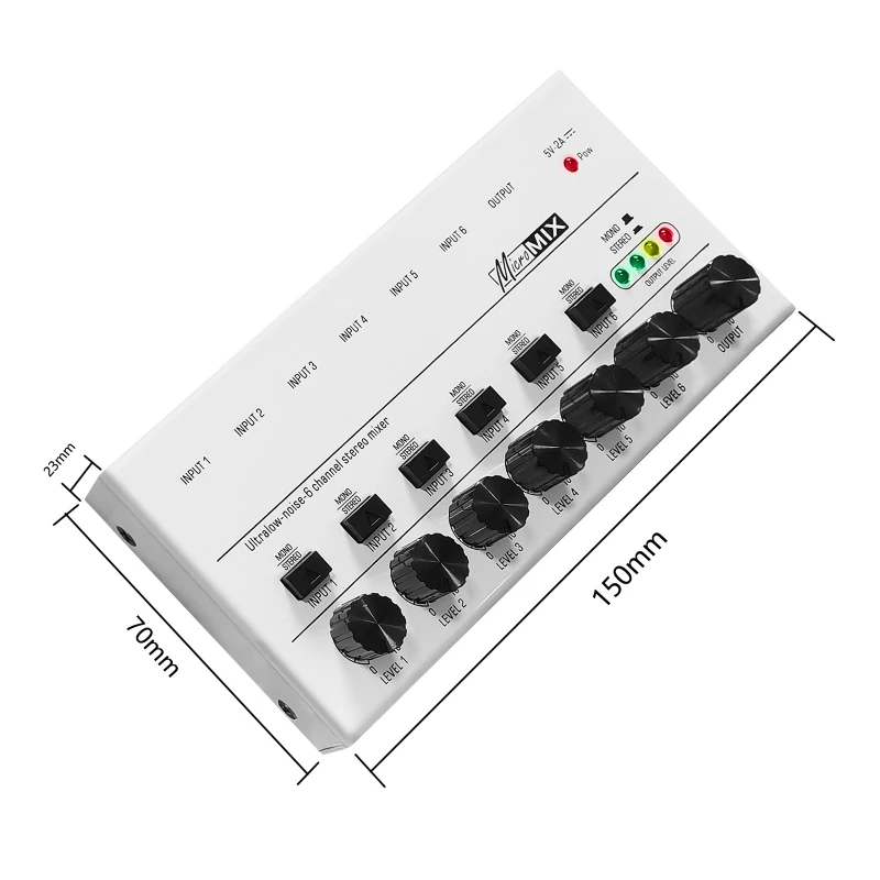 Mixer Stereo Mini DJ Mixer Suara Kebisingan Rendah Mixer Profesional KTV Suara Ultra Kompak Mixer Profesional