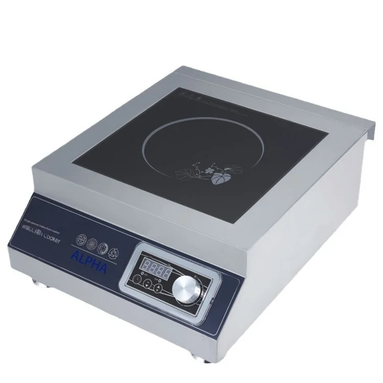 ALPHA 3500W High Power Commercial Induction Cooker Desktop house hold Stir-Fry Soup Stove Industrial Electric Stove Black