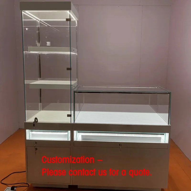 custom.Glass Display Counter Jewelry Display Transparent Glass Display Gold Jewelry Cabinet