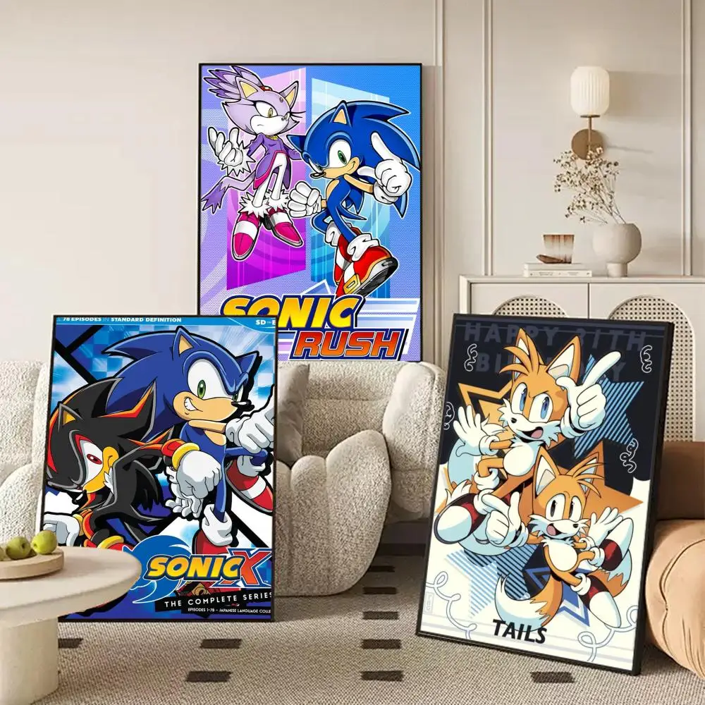 Anime game S-SonicS Poster Self Adhesive Wall Stickers Removable Room Decor Aesthetic Space Murals Fancy Gift