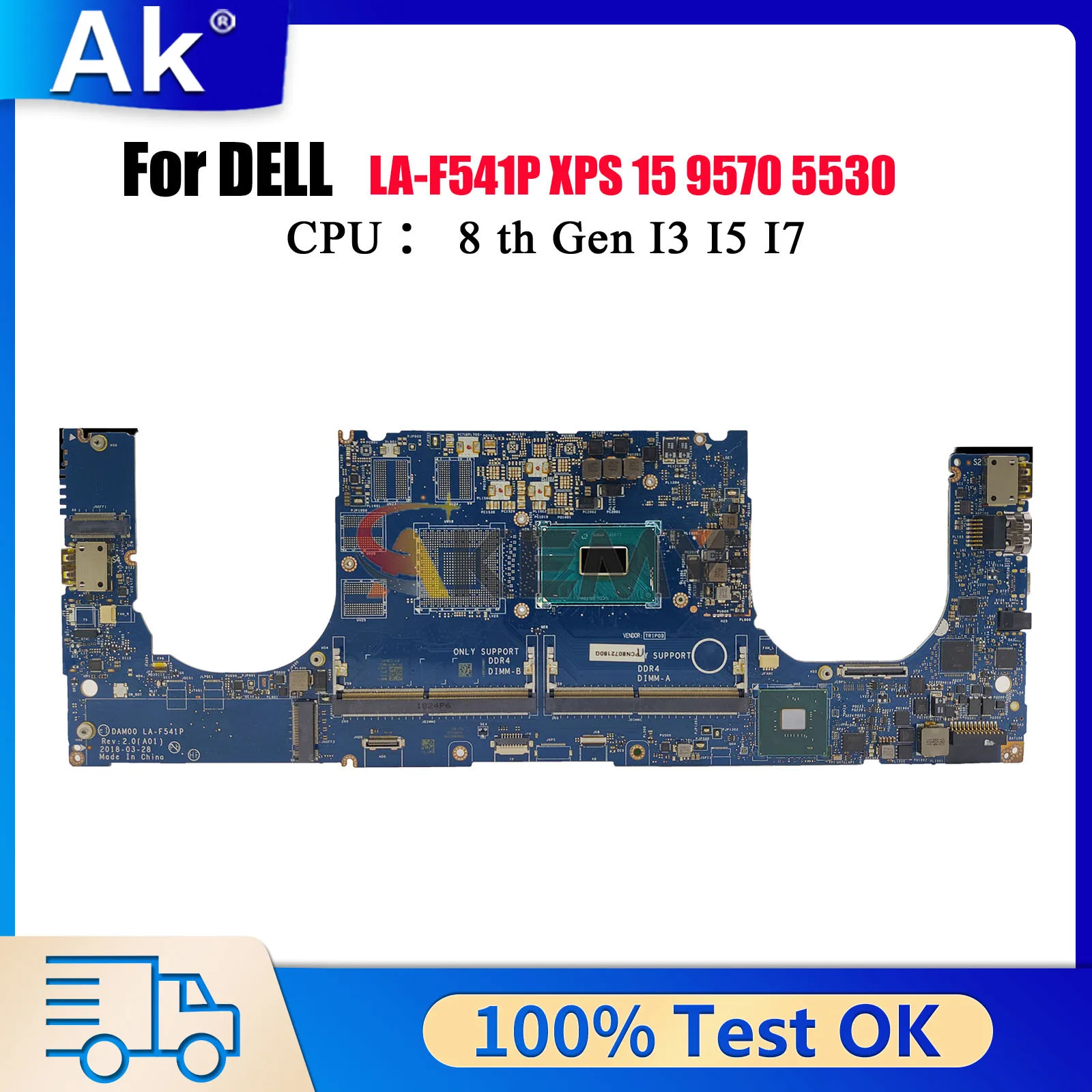 

Материнская плата LA-F541P для Dell Precision 5530 с процессором I5 I7 I9, GTX1050/GTX1050TI P1000/P2000 0DMMW9 0971P6, протестирована нормально