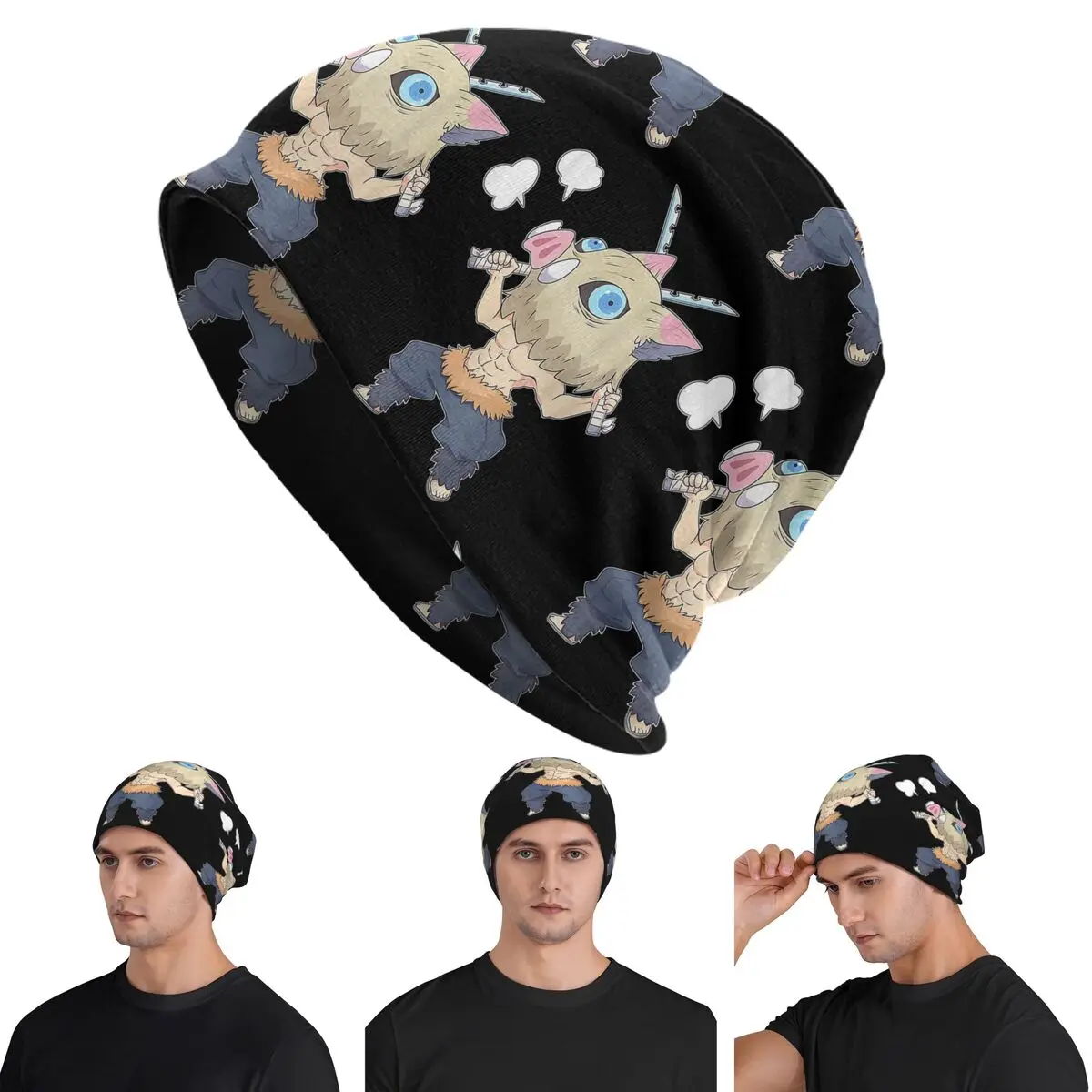 Slayer Demon Anime Teams Warm Knitted Cap Fashion Bonnet Hat Autumn Winter Outdoor Beanies Hats for Unisex Adult