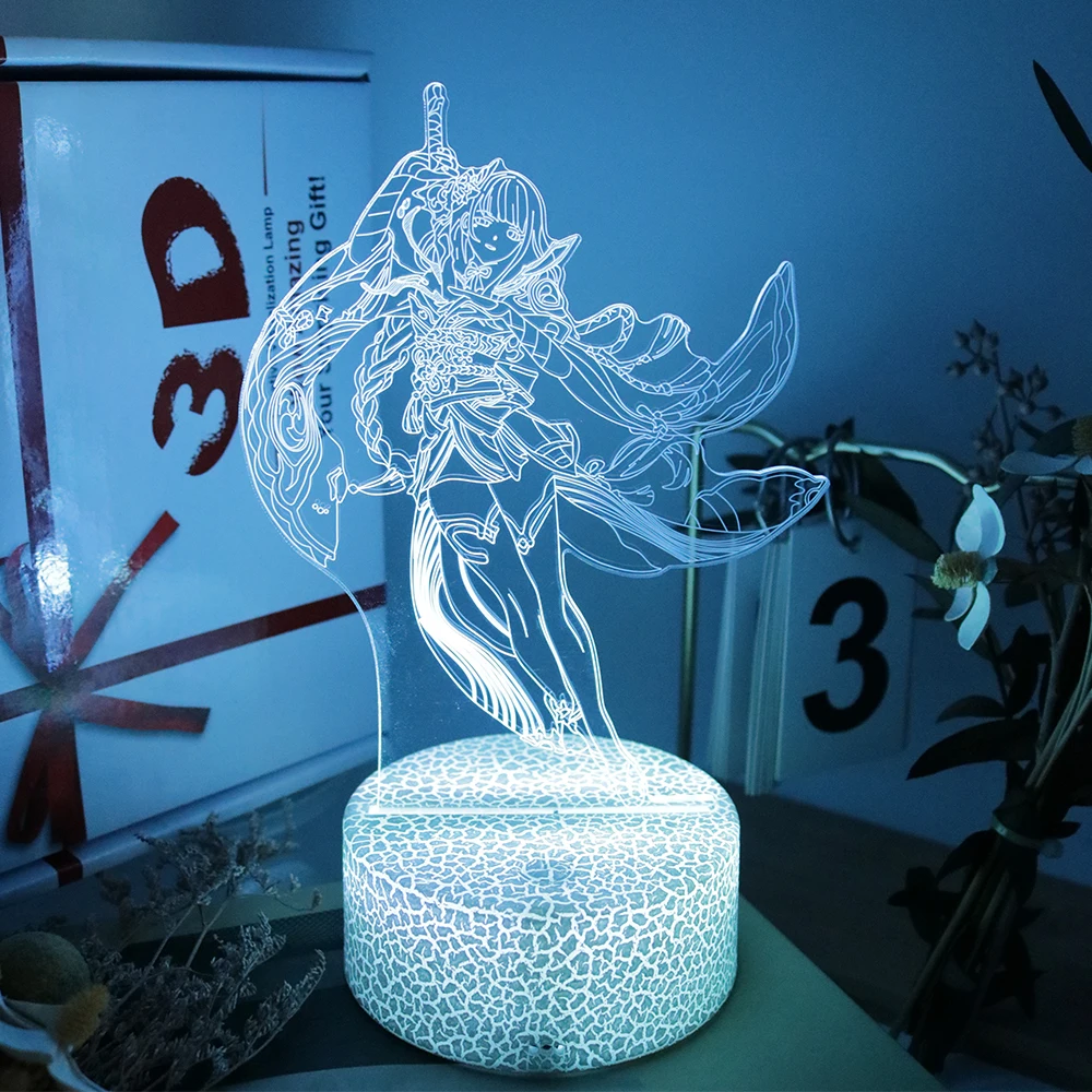 

Creative Visualization Night Lighting 16 colors Remote Dimming Lamp Baizhu Raiden Shogun Led Lights For Home Decoration light