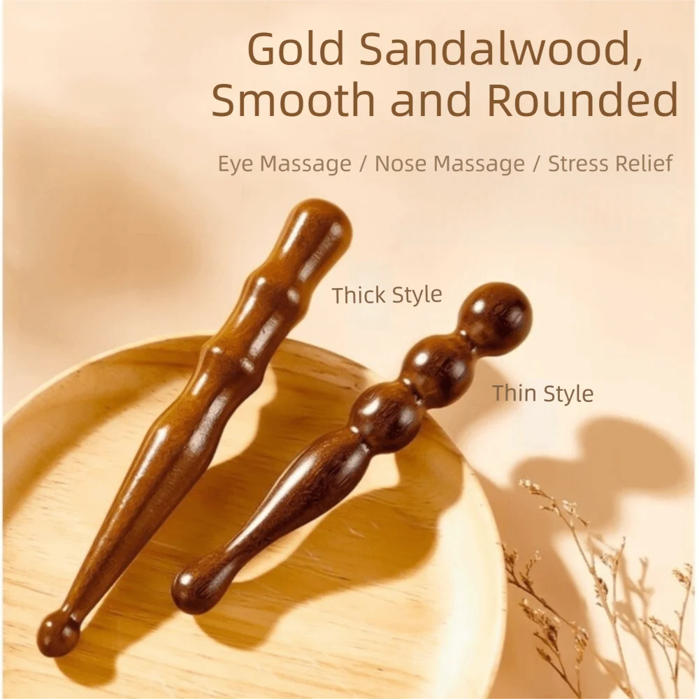 Natural Sandalwood Wood Massage Stick Deep Tissue Wooden Acupoint Massage Tool Acupoint Meridian Foot Massage Stick Body Massage