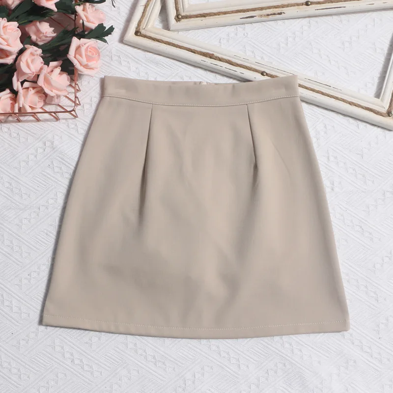2026 Spring Elegant High Waist A- Line Mini Skirt Women's Summer Slimming Workwear Skirt Bodycon Short Skirt