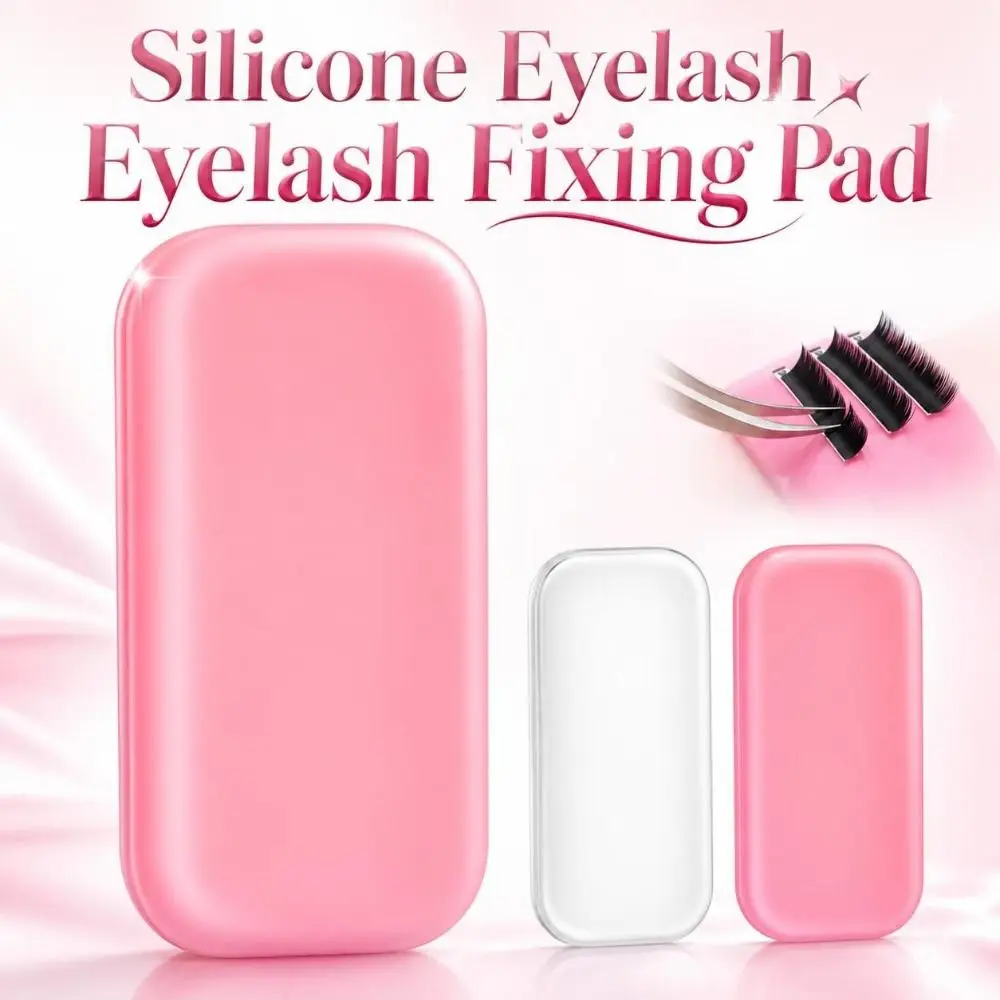Reusable Eyelash Silicone Pad Transparent Antistatic Lash Forehead Pad Rectangular Silicone Eyelash Holder Pad Eyelash Fixing
