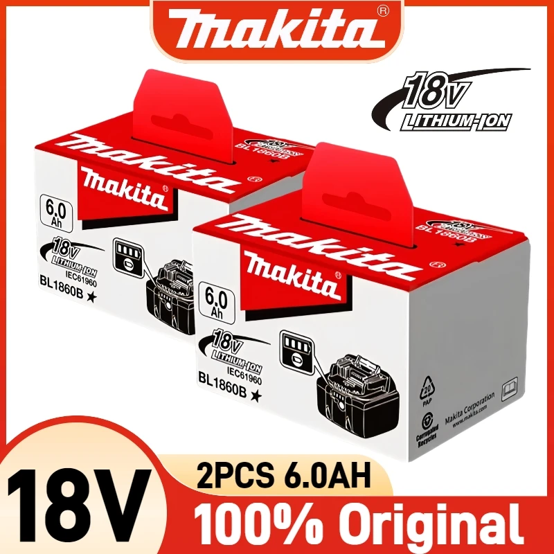 

100% Genuine Makita battery, 6Ah 5Ah, for Makita 18V Battery BL1860B BL1840 BL1830B BL1850B BL1860 BL1815 Replacement Battery