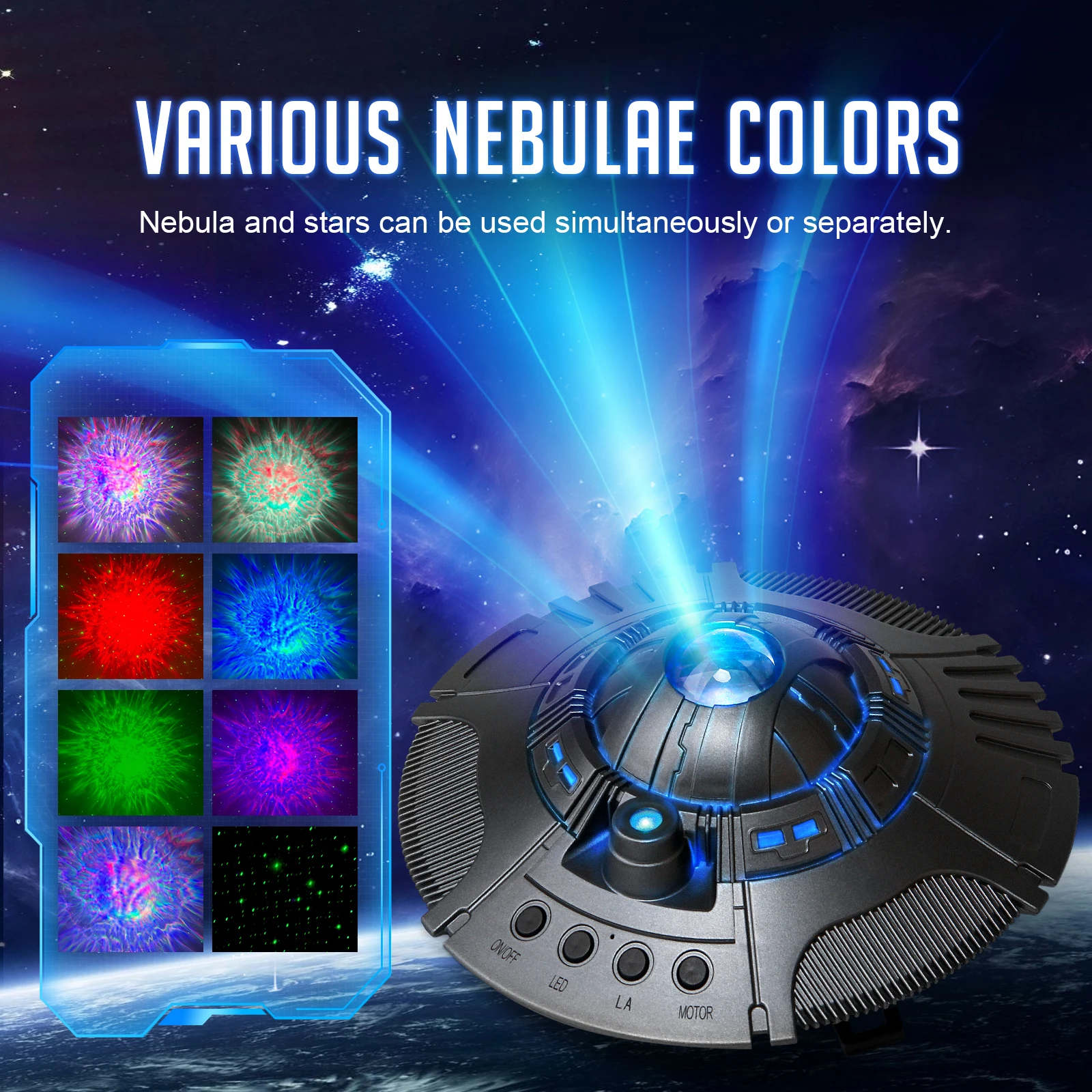 Night Light Galaxy Projector Starry Sky Projector, 360° Rotating Starry Sky Bedroom Valentine's Day Gift Christmas Decoration