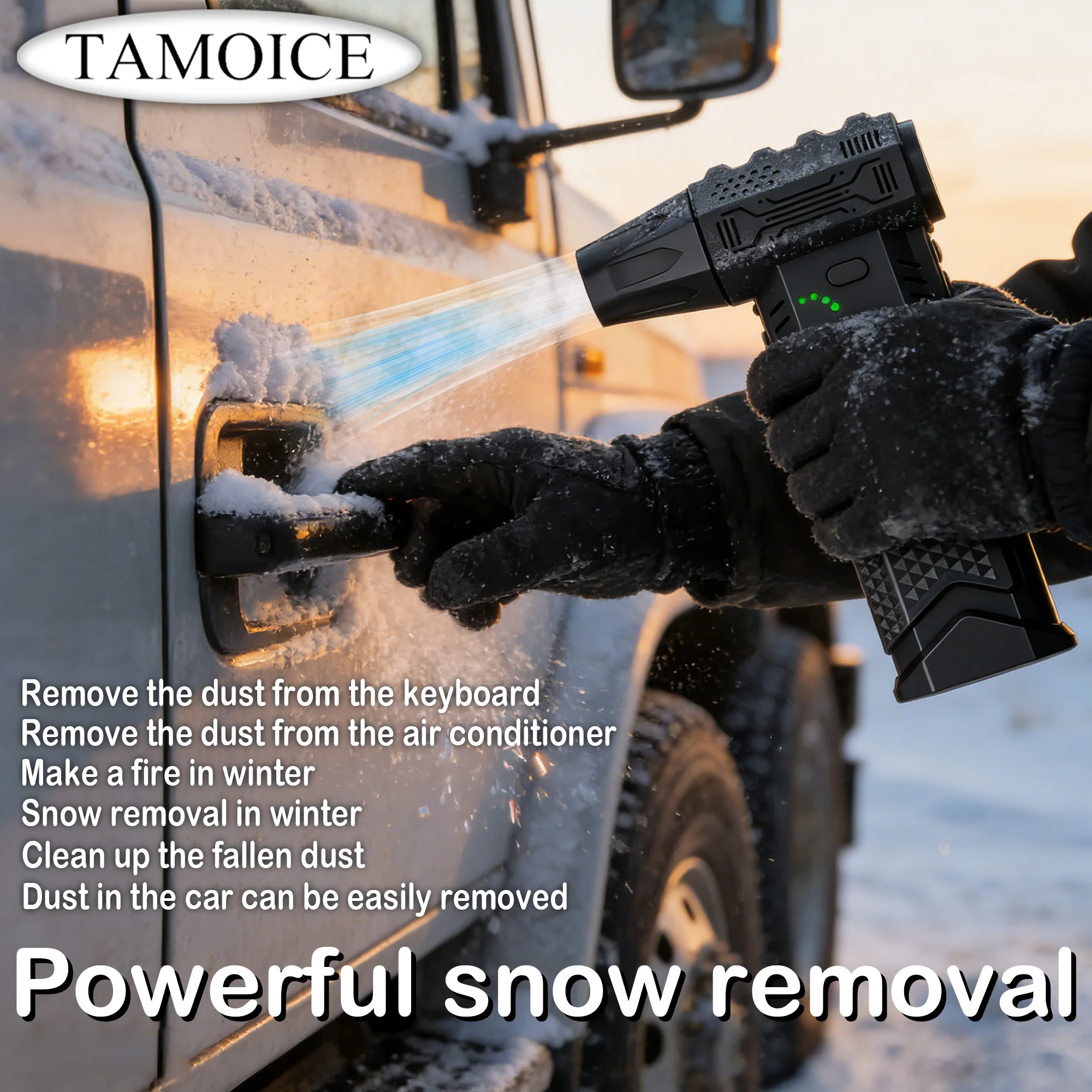 150000rpm-9000000rphの強力な冷却ファン、冬の除雪や庭の塵掃除、車の清掃に最適です。