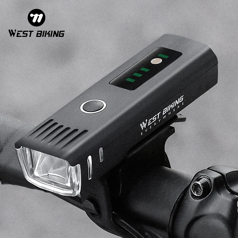 WEST BIKING Bicycle Light 250LM 1500mAh Handlebar USB Rechargeable LED Flashlight Bicycle Light Waterproof Bike Accessories