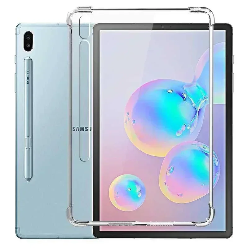 Funda de silicona para Samsung Galaxy Tab S7 Fe S8 Plus + 12,4 11 SM-T870 X700 X800 T730 S6 Lite, funda trasera transparente de TPU suave