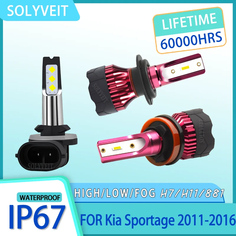 

High-Performance Plug and Play Design H7 H11 881 HIGH LOW FOG LED Headlights For Kia Sportage 2011 2012 2013 2014 2015 2016