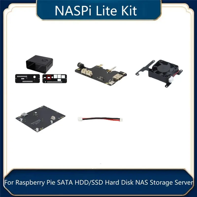 

Комплект A43M NASPi Lite + плата расширения X823 + адаптерная плата X-C2 + корпус для Raspberry Pi, сервер хранения данных NAS с поддержкой SATA HDD/SSD