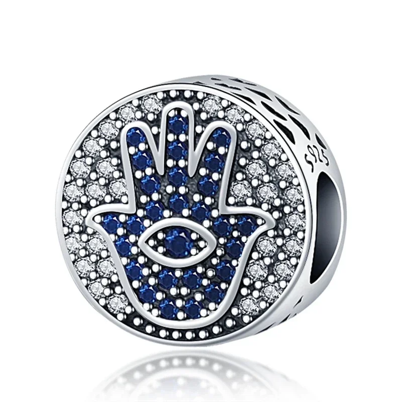 925 Sterling Silver Blue Devil Demon Eyes All-seeing Eye Mini Ciondola Perline Originali Pendenti e Ciondoli per Pandora Bracciale Gioielli Regalo