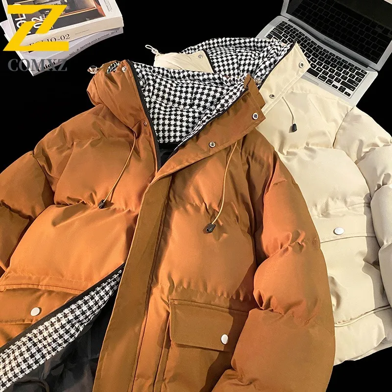 COMXZ Fake Two Piece Workwear Cotton Coat New Casual Thick Warm Hooded Padded Jacket waterproof outdoor lightweight windbreaker