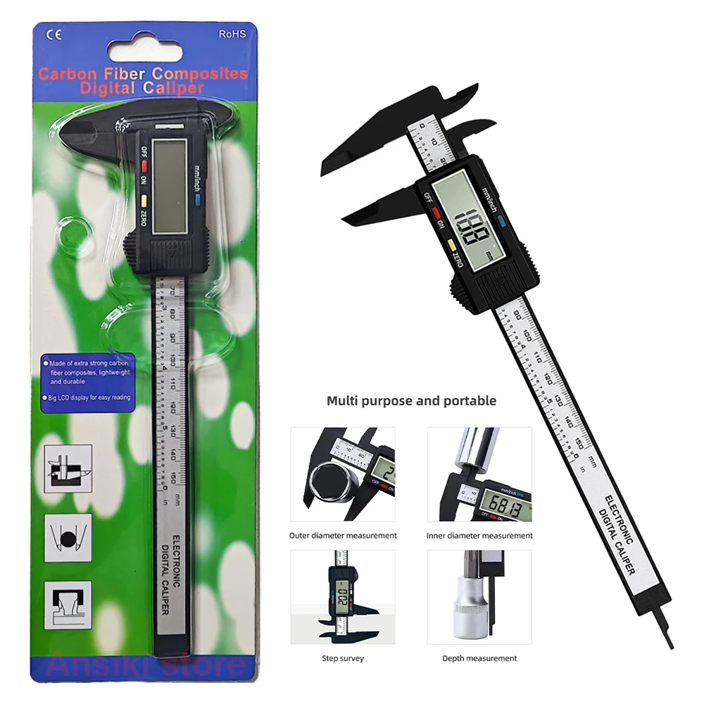 0-150mm Vernier Caliper Digital Display Electronic High Precision Jewelry Play Jade Bracelet Size Measurement Ruler DIY Tool