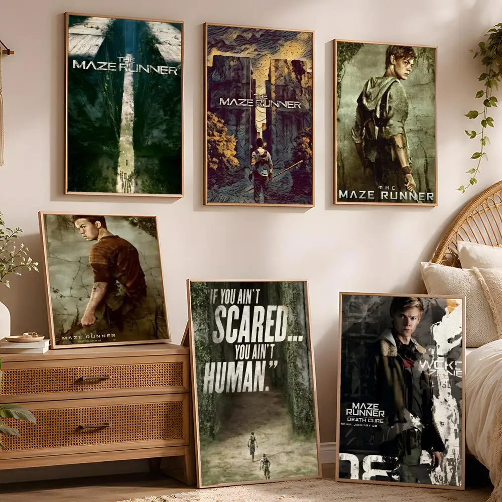 Movie Series The Maze Runner Poster Waterproof Peel And Stick HD Modern Wall Decor For Bedroom Living Room Dorm Office Kitchen
