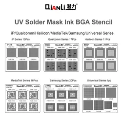 Qianli Green Oil Net UV Solder Mask Ink Kit For iPhone/Huawei/Samsung Motherboard CPU IC Chip Rework BGA Reballing Stencil