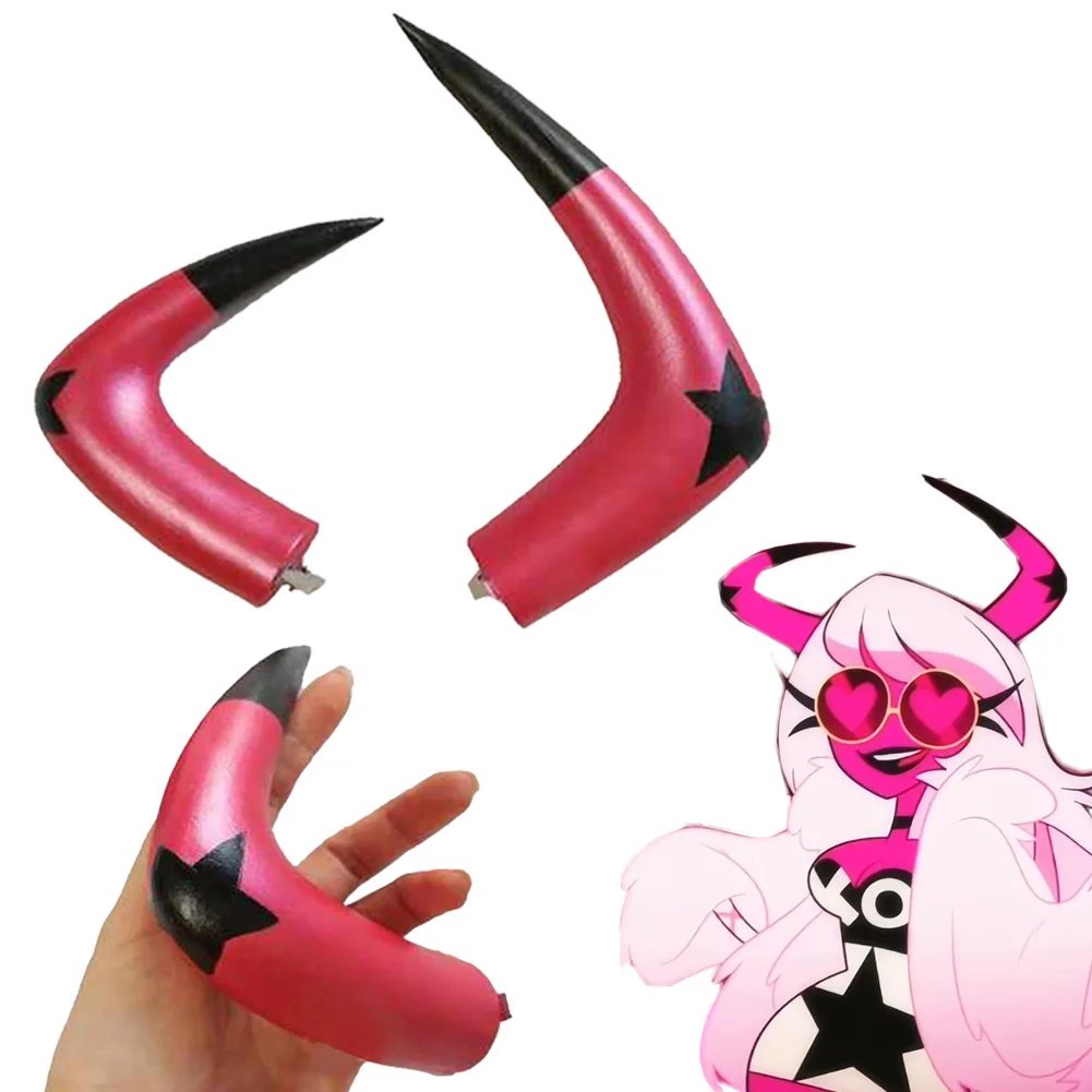 Fancy Dress Verosikam Horns For Women 1 Pair Head Clip Hairwear Cartoon TV Hell Inn Cosplay Costume Accessories Woman Prop