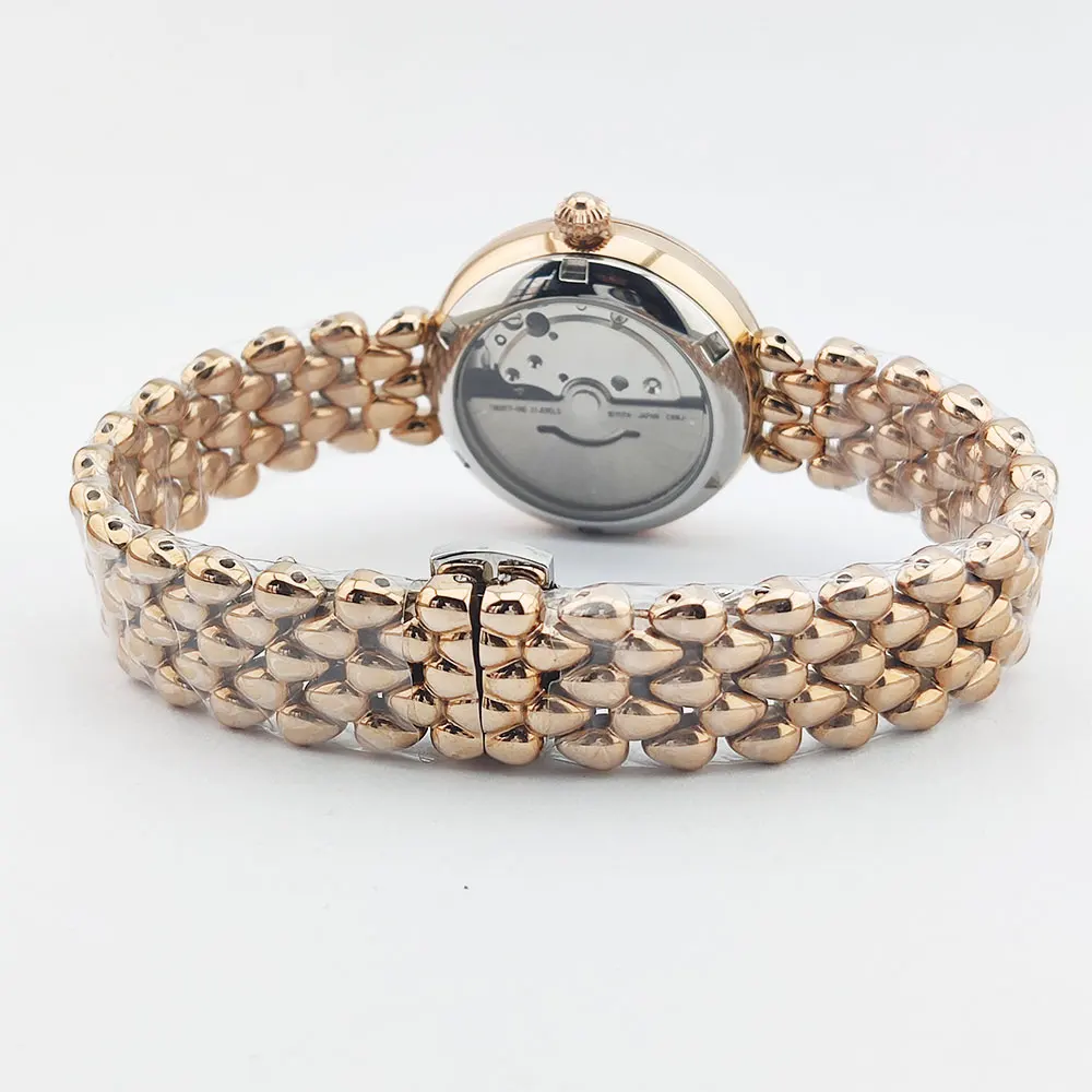 Orologio da donna Miyota 8215 da 32,5 mm con movimento meccanico automatico Orologio da donna di lusso con data alle 6 e quadrante con pietre preziose