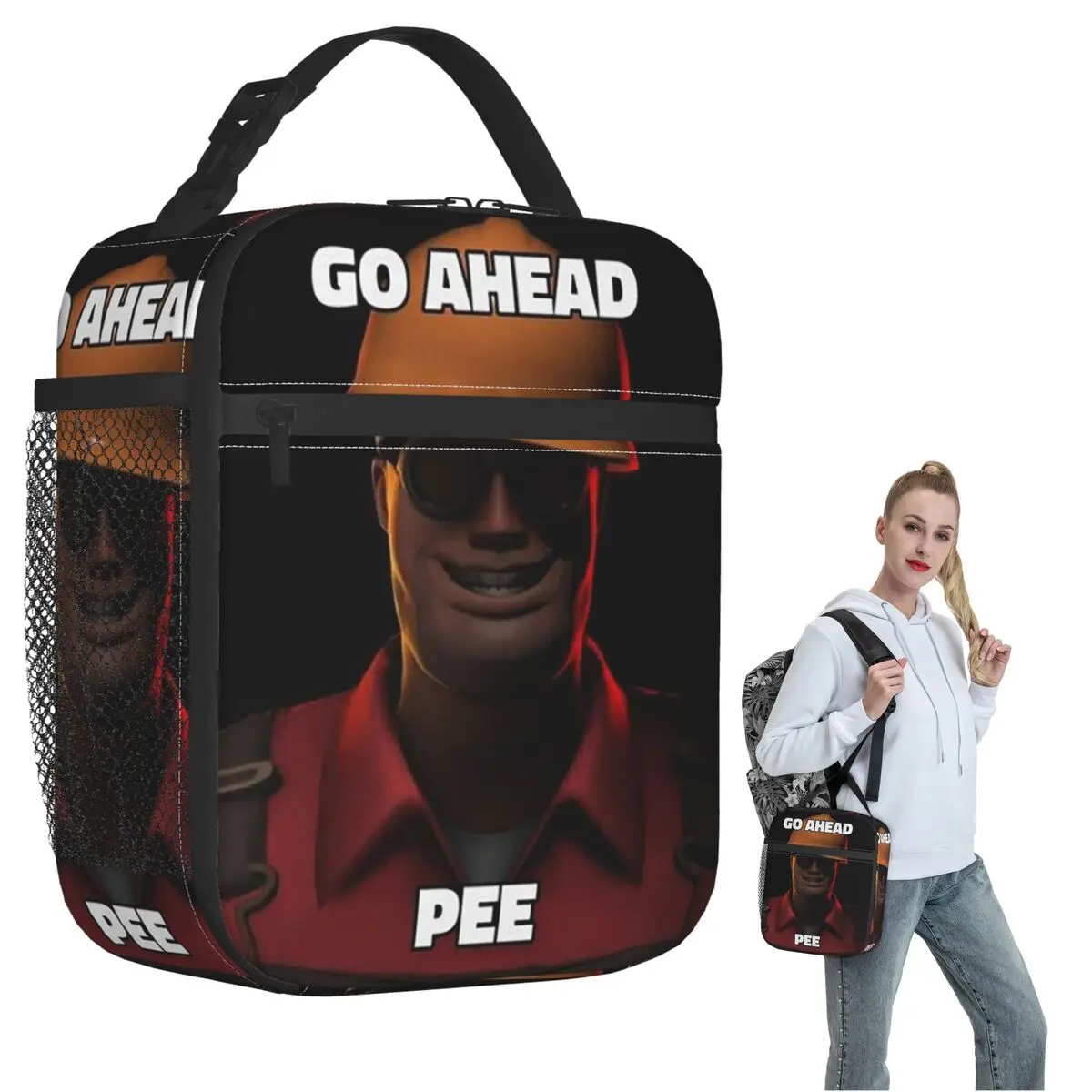 

Классическая термосумка для обедов Tf2 Go Ahead Pee для женщин и детей, герметичная, для хранения продуктов, термосумка-тоут