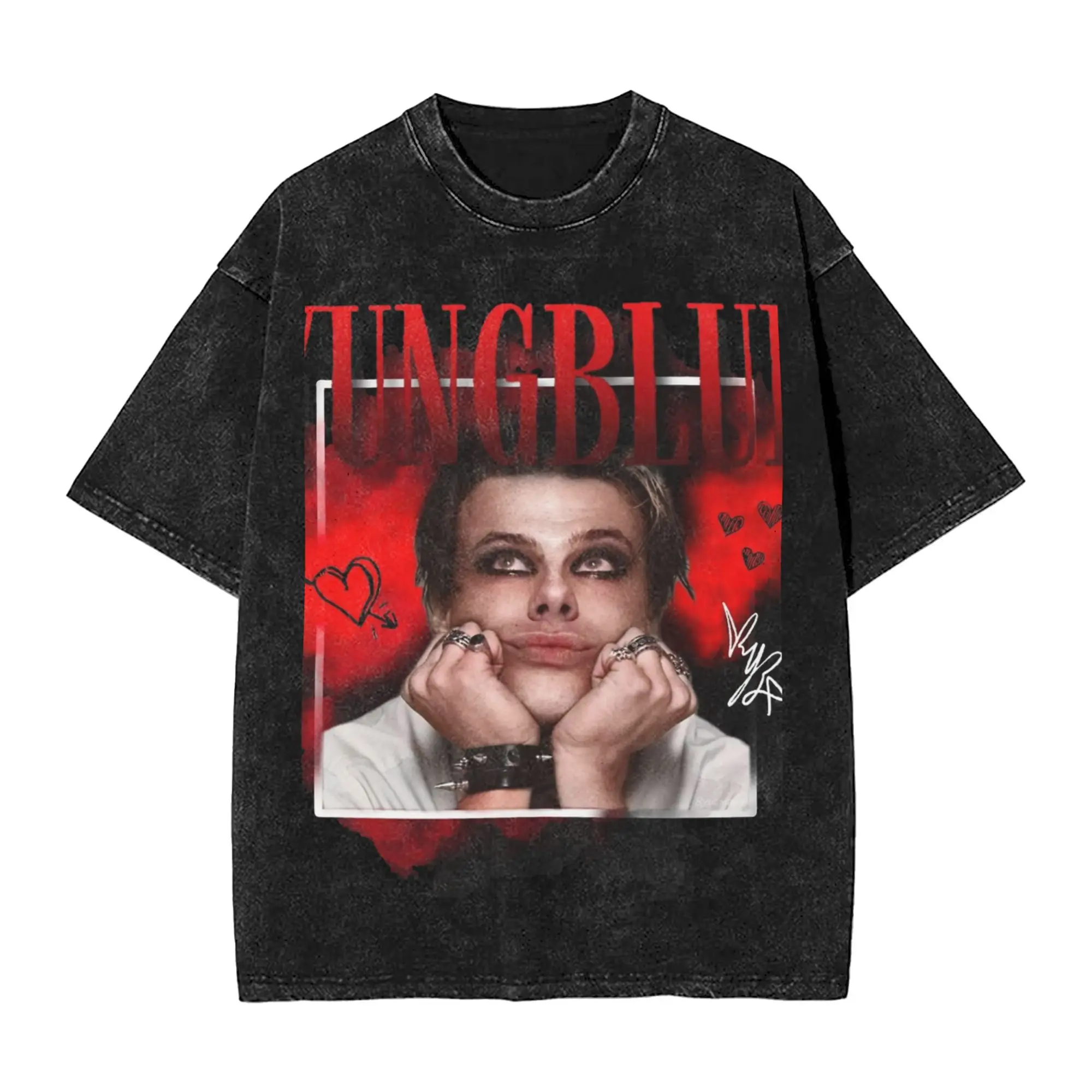 

Мужская футболка Idols YUNGBLUD Singer, стираные футболки, модные летние футболки, винтажная свободная повседневная одежда, дропшиппинг