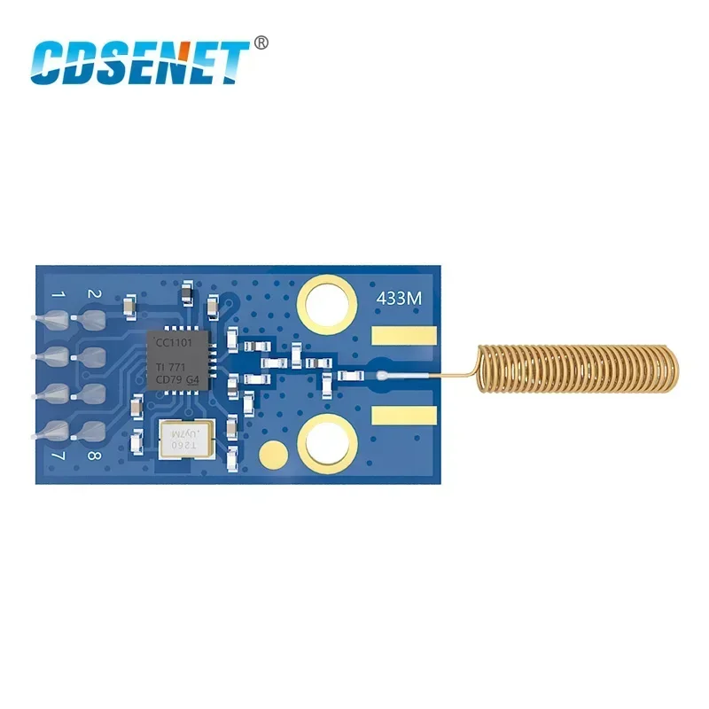 433 Mhz Cc1101 Draadloze Rf-Module E07-M1101D-TH 10Mw 500M Spi Smd Rf-Zender En Ontvanger 433 Mhz Met Veerantenne