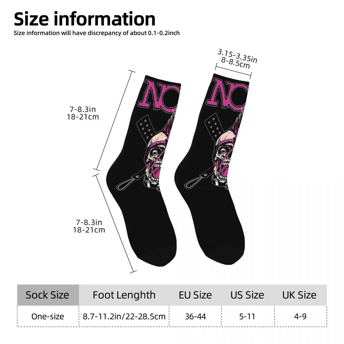 Harajuku Men Socks Pink Skull Nofx Punk Band Accessories Comfortable Sport Socks Spring Autumn Winter