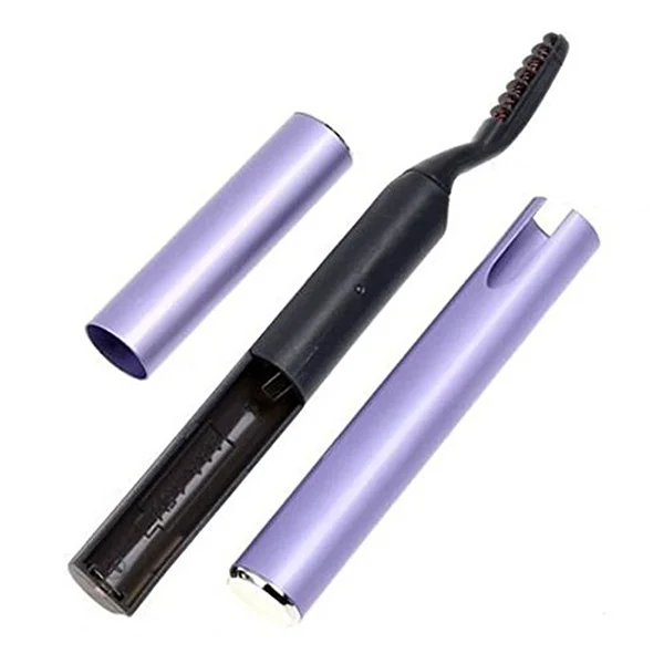 

Electric Heated Eyelash Curler Pen Purple for Makeup Portable Lightweight Anti-Damage System Safe Lid Travel Essentials