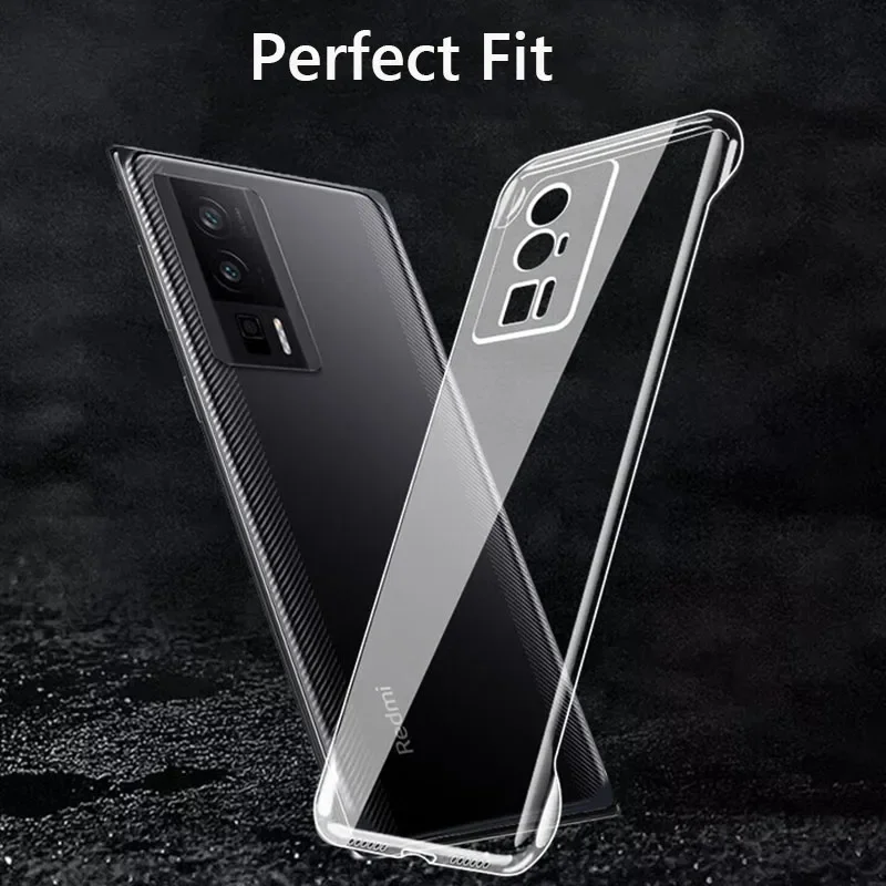 Frameless Slim Clear Hard Back Cover Case On For Xiaomi Poco F5 Pro PocoF5 Pro 5G ShockProof Coque Phone Cases