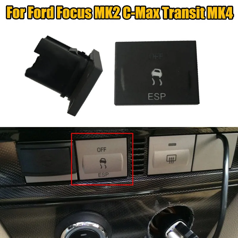 

1pcs Black Car ESP Switch Electronic Stability Program Button 3M5T2C418BE For Ford Focus MK2 C-Max Transit MK4