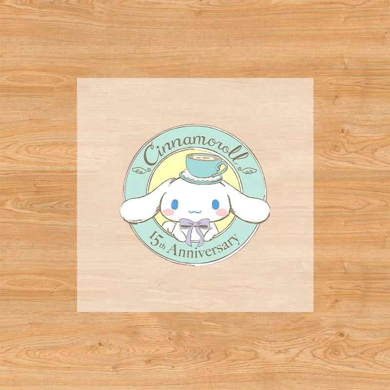 Sanrio Cinnamoroll Iron on Sticker Cute Kawaii Heat Transfer Decals Cartoon Kids DIY T-shirt Backpack Decoration Accessories