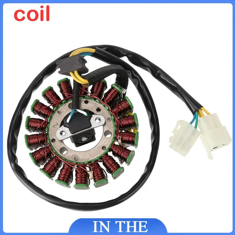 Motorcycle 18 Pole Magneto Stator Coil With Trigger Pickup Generator Charging Stator Replacement Part For Scooter Bike