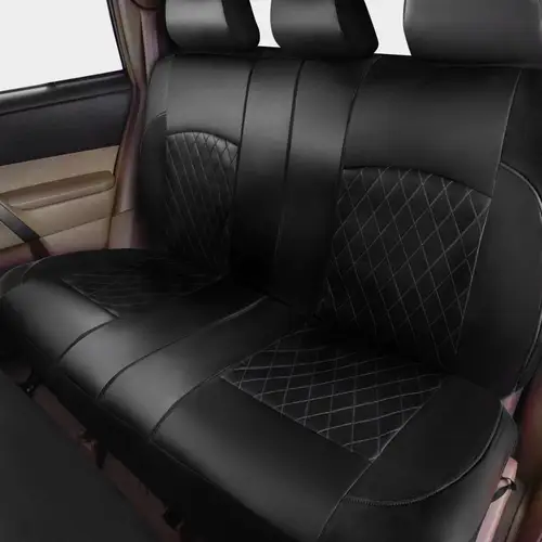 Imagen 2 del producto Juego de fundas universales para asiento de coche, cojín de cuero PU para vehículo, almohadilla protectora completa rodeada, antiarañazos, apto para sedán, Suv, camioneta