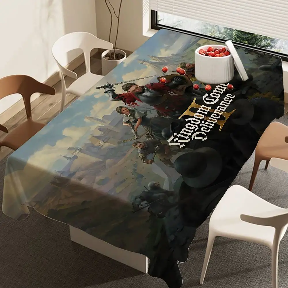 لعبة Kingdom Come D-Deliveryance مفارش المائدة المنزلية لتزيين الطعام وإكسسوارات الطاولة المستطيلة قماش مقاوم للماء مضاد للبقع #4