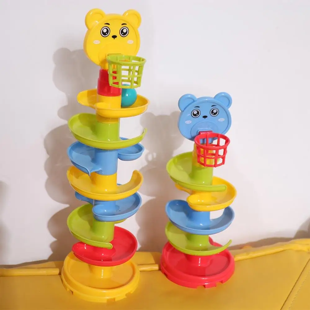 Rolling Ball Toy Early Education Toy Spin Track Toy Set Ball Drop Roll Swirling Tower Track Turn Around Toy Baby Puzzle Toy