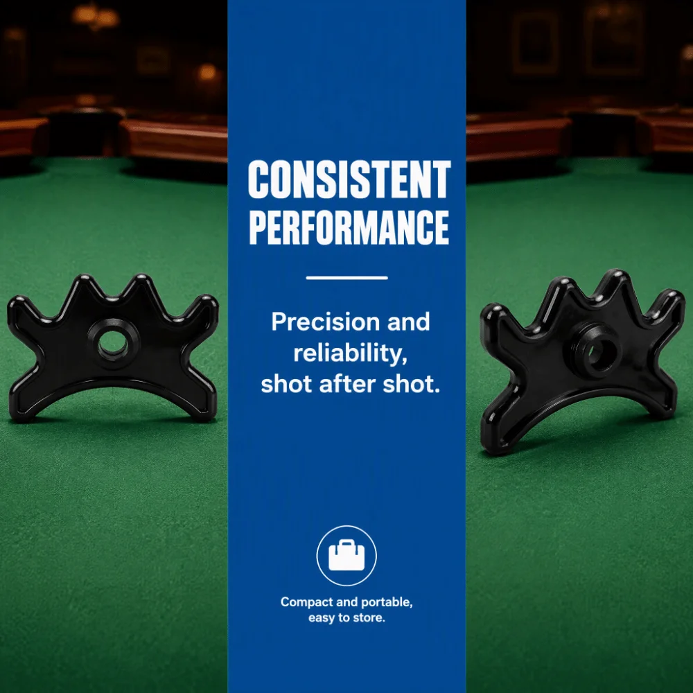 Plastic Material Billiard Bridge Head Portable Design Lightweight Structure Pool Cue Bridge Head Black Color Portable Cue Bridge