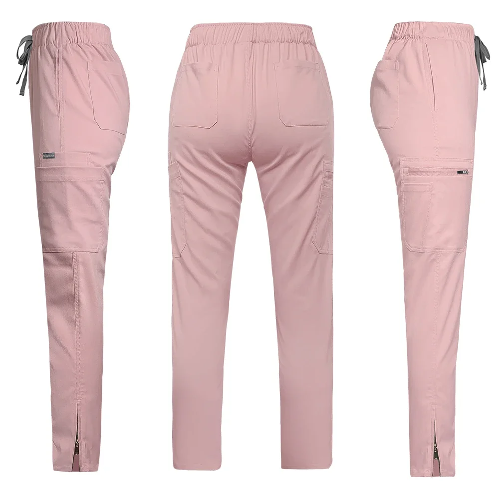 Uniforme da infermiera abbigliamento da lavoro scrub top + pantaloni tuta tinta unita camicetta tascabile a maniche corte farmacia odontoiatria